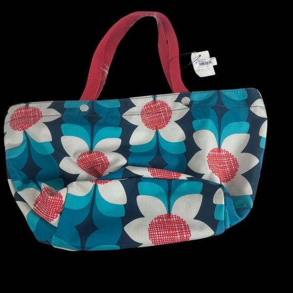 Fossil Keyper East West Tote Blue Floral Coated Canvas NWT - Picture 1 of 9